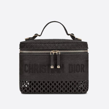 Dior Women Diortravel Vanity Case Mesh Embroidery