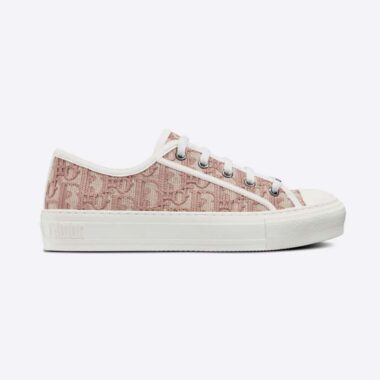 Dior Women Walk N Dior Sneaker Nude Dior Oblique Embroidered Cotton