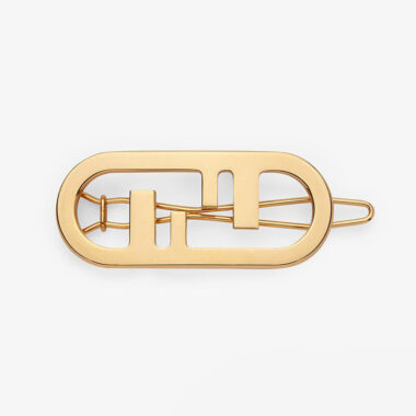 Fendi Women Hair Clip with Fendi O’Lock Motif-Gold