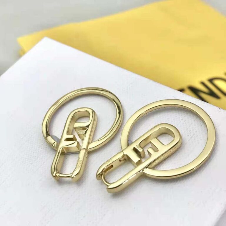 Fendi Women O Lock Earrings Gold-Colored