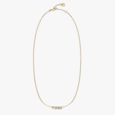 Fendi Women Signature Gold-colored Nnecklace Clip Closure