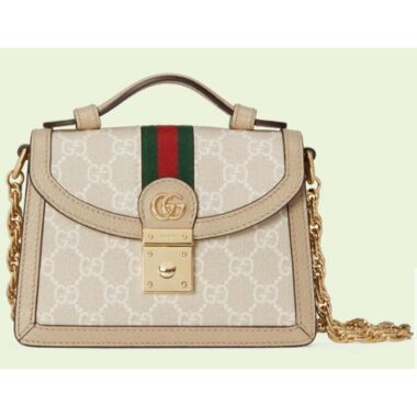 Gucci Women Dionysus GG Mini Shoulder Bag Beige White Supreme Canvas