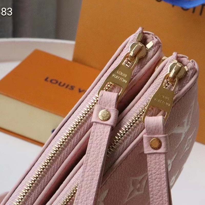Louis Vuitton Double Zip Pochette Monogram Empreinte Leather with Python  Neutral 2353032