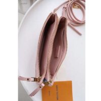 Louis Vuitton Double Zip Pochette Pink Monogram Empreinte Embossed Supple Grained Cowhide (3)