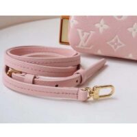 Louis Vuitton Double Zip Pochette Pink Monogram Empreinte Embossed Supple Grained Cowhide (3)