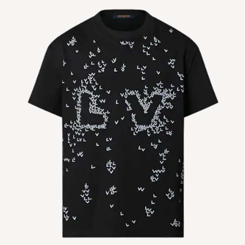 Louis Vuitton LV Men Spread Embroidered T-Shirt Cotton White Regular Fit -  LULUX