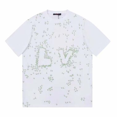 Louis Vuitton LV Men Spread Embroidered T-Shirt Cotton White Regular Fit