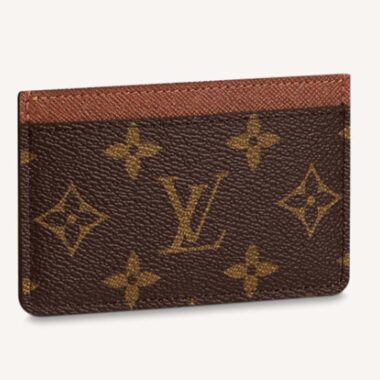 Louis Vuitton LV Unisex Card Holder Wallet Brown Monogram Coated Canvas