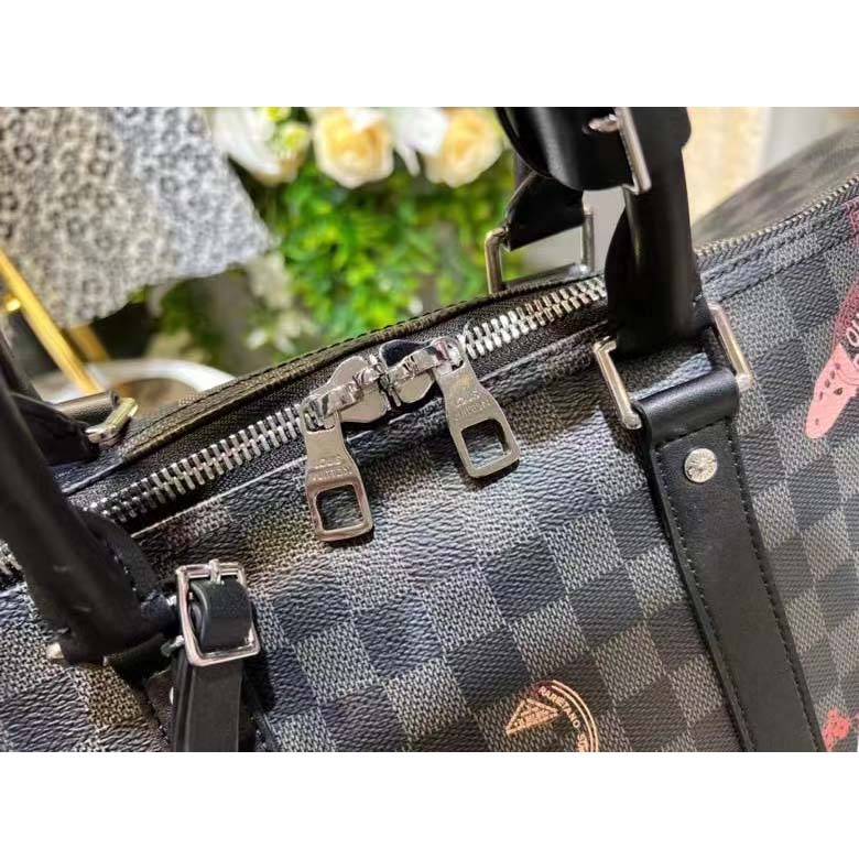 2022 NEW Copy Louis Vuitton Keepall 50B Damier Graphite Stamps