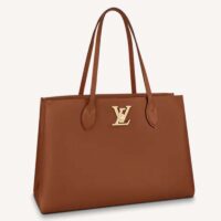 Louis Vuitton LV Women Lockme Shopper Chataigne Brown Grained Calf Leather (1)