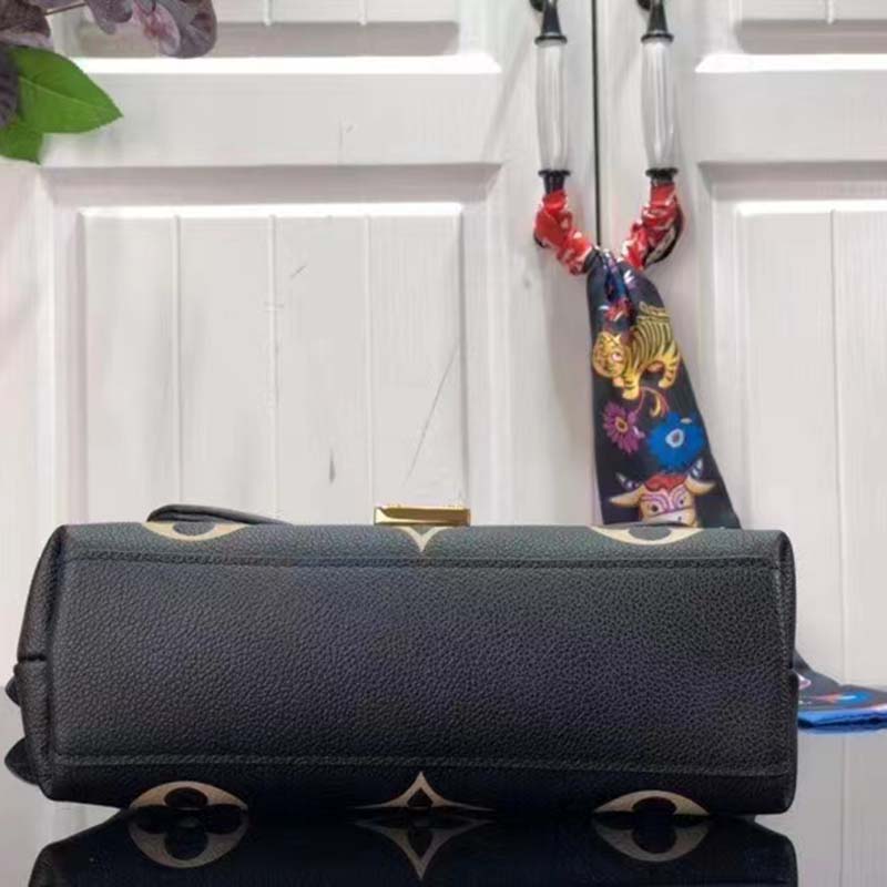 Louis Vuitton LV Women Madeleine BB Handbag Black Beige Embossed