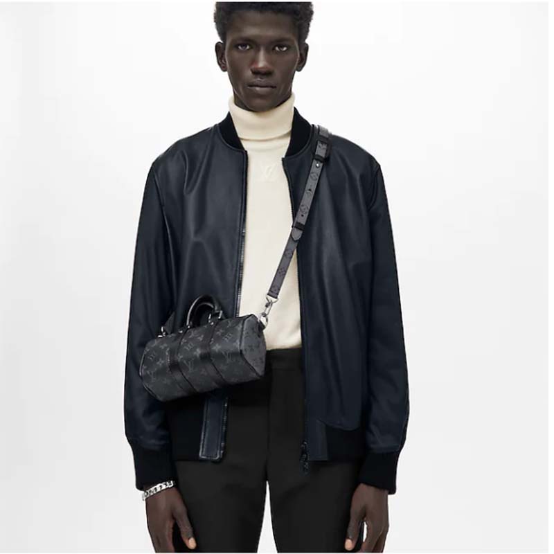 Louis Vuitton Keepall Bandouliere Bag Reverse Monogram Eclipse Canvas XS  Black 2197291