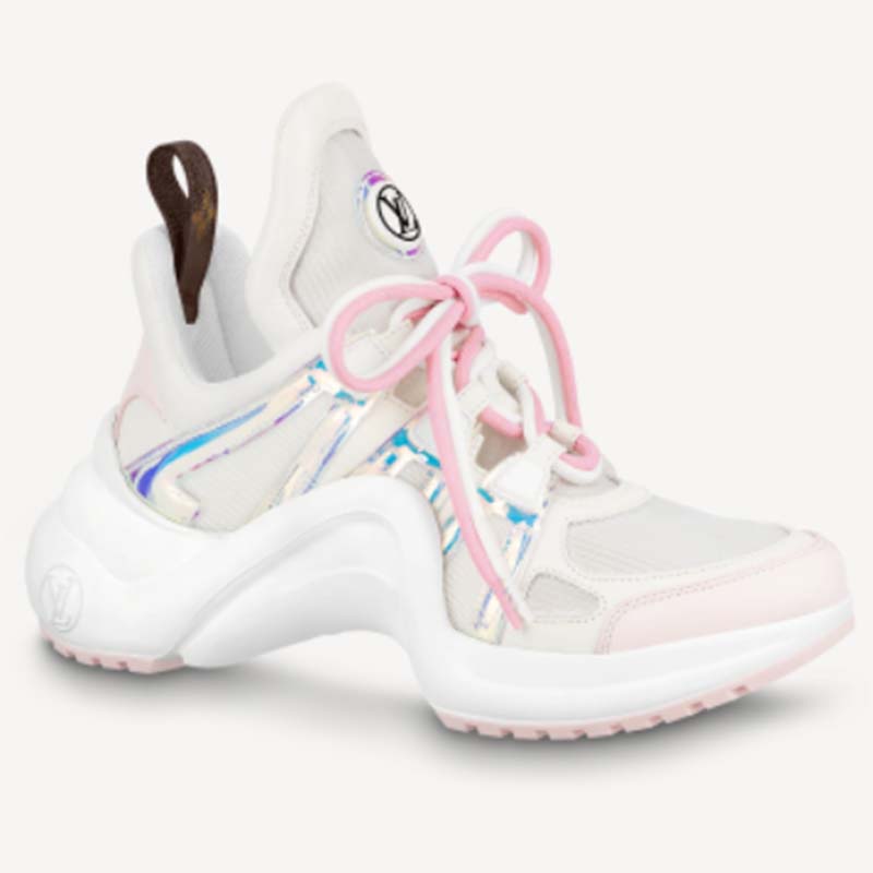 Auth LOUIS VUITTON - Khaki Pink Multi BM0272 Women's Sneakers Chemical  Fiber