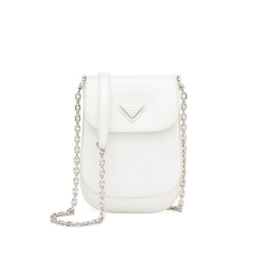 Prada Women Brushed Leather Mini-bag-White