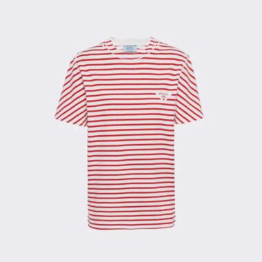 Prada Women Printed Interlock T-shirt-Red