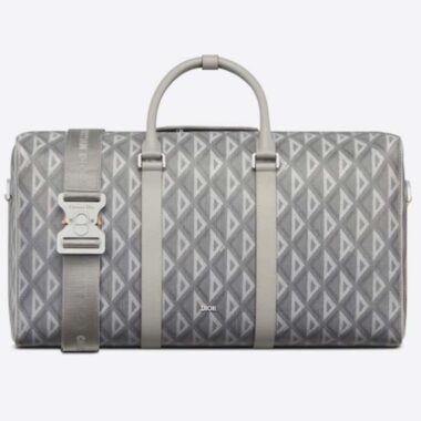 Dior Unisex CD Lingot 50 Duffle Bag Gray CD Diamond Canvas