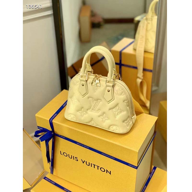 Louis Vuitton Alma BB bag Banana Yellow Quilted and embroidered