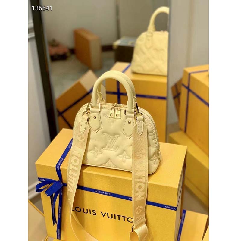 Louis Vuitton Alma BB bag Banana Yellow Quilted and embroidered smooth  calfskin at 1stDibs
