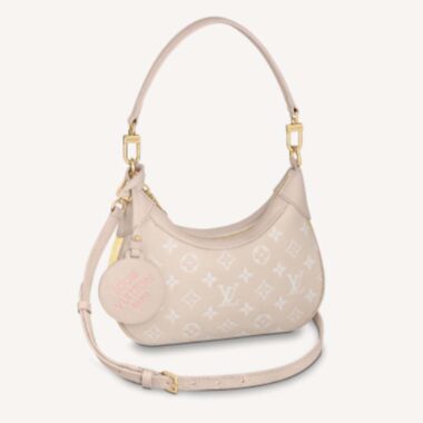 Louis Vuitton LV Women Bagatelle Beige Handbag Printed Embossed Grained Cowhide Leather