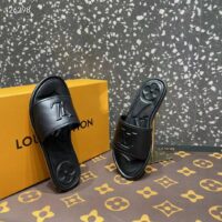 Louis Vuitton LV Women Magnetic Flat Mule Black Lambskin Leather Outsole (1)