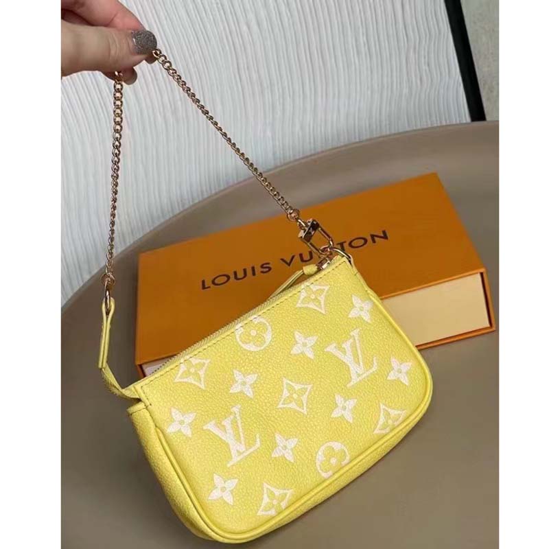 Authenticated Used LOUIS VUITTON Shoulder Bag Monogram Mini Lucille M92683  Yellow Ladies Canvas 