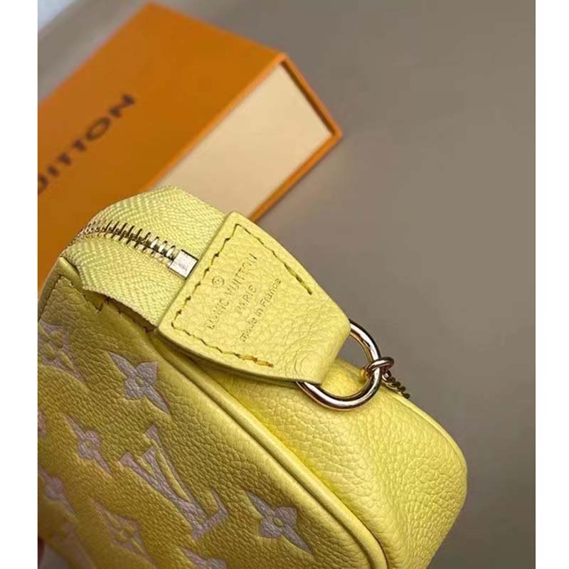 Louis Vuitton Mini Pochette Accessoires Yellow M46129 Monogram Empreinte Leather