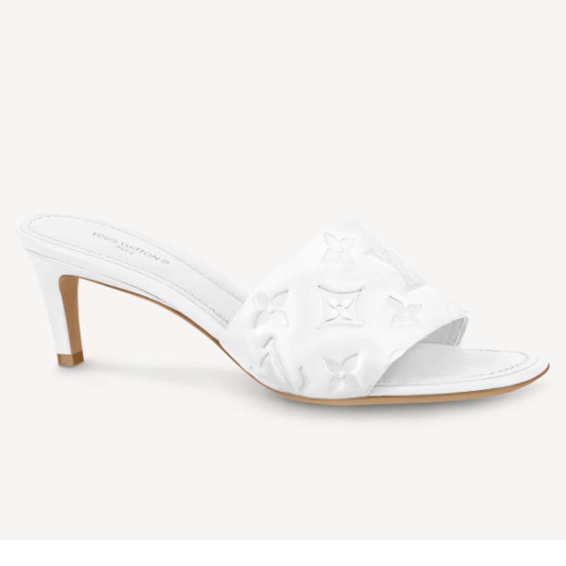 Louis Vuitton Womens Heeled Sandals, White, 36(Japan size:22.5cm)