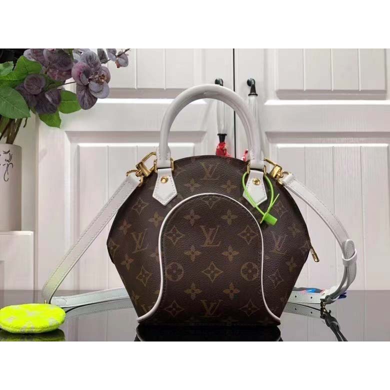 Ellipse cloth handbag Louis Vuitton Brown in Cloth - 36956320