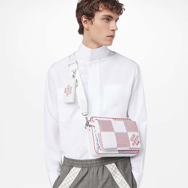 Louis Vuitton Racer Backpack White Damier Spray in Cowhide Leather