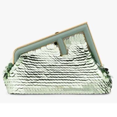 Fendi Women FF First Small Green Sequinned Bag