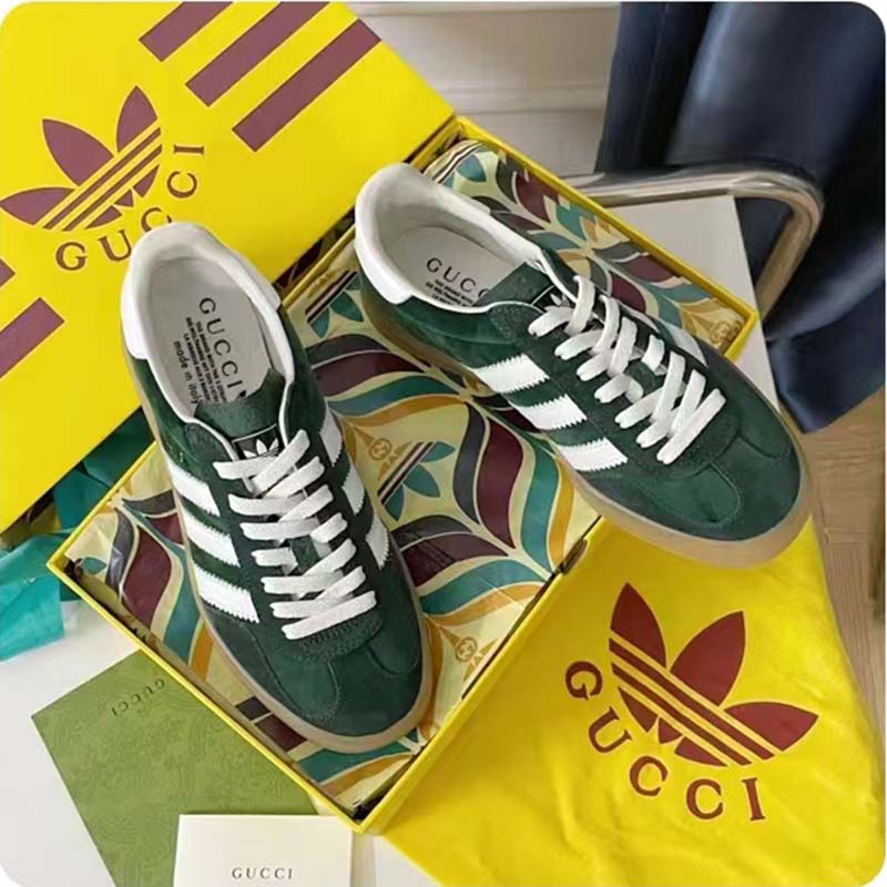 SALEOFF Adidas x Gucci Gazelle Green GG Monogram Sneakers - USALast