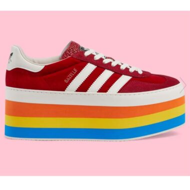 Gucci Women Adidas x Gucci GG Gazelle Sneaker Red Velvet Details Demetra