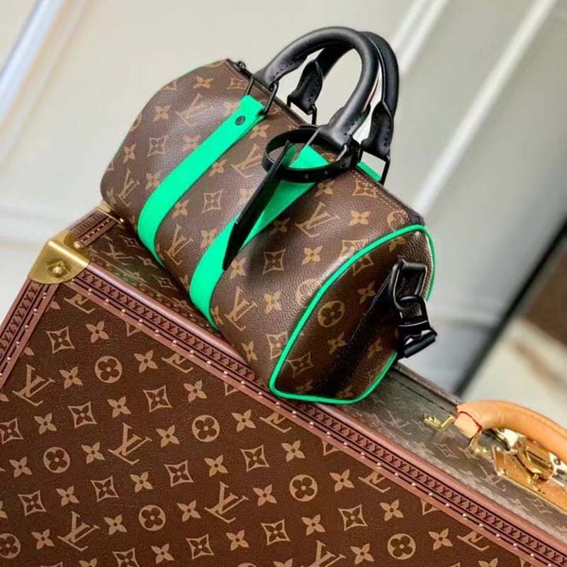 Louis Vuitton Keepall Bandouliere 25 Monogram Macassar Minty Green in  Coated Canvas/Cowhide Leather with Black-tone - JP
