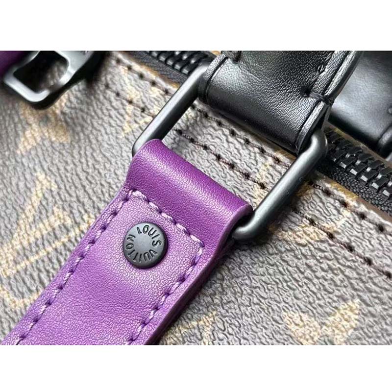 Louis Vuitton Monogram Macassar Keepall 50 Bandouliere Purple – DAC