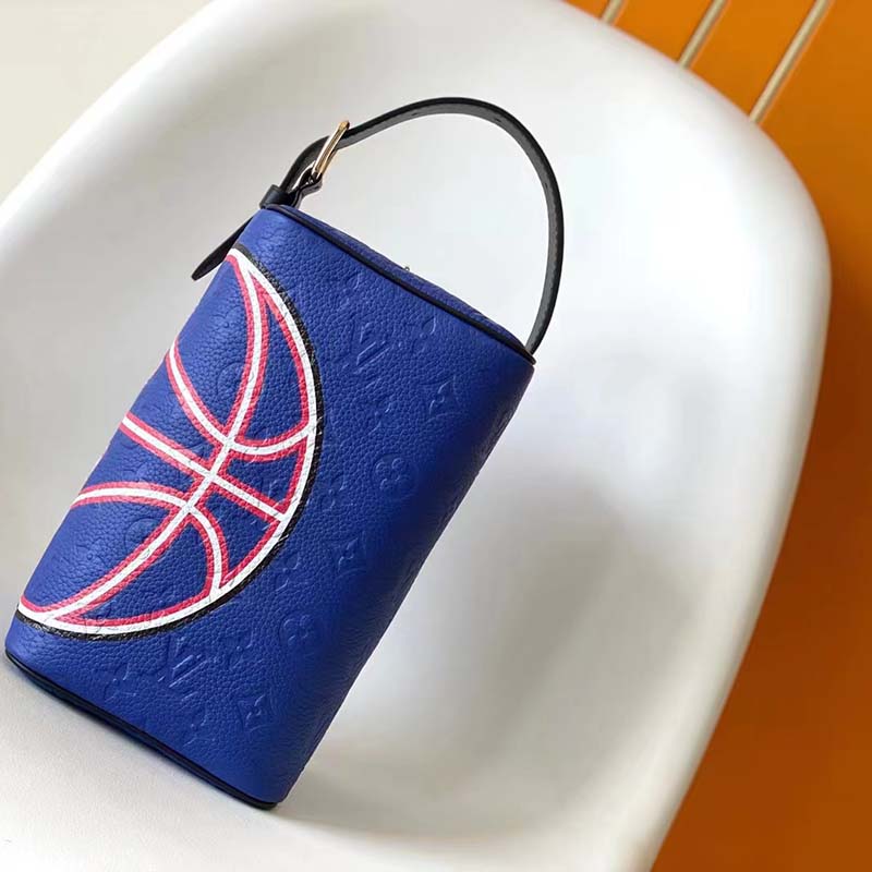 Dopp kit cloakroom leather bag Louis Vuitton X NBA Blue in Leather -  24367810