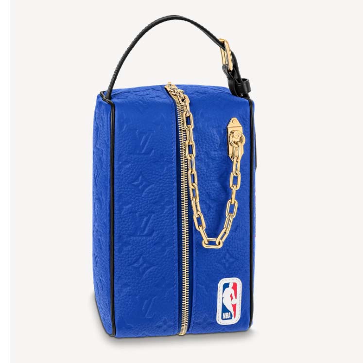 Louis Vuitton NBA Blue Taurillon Leather Monogram Logo Pocket