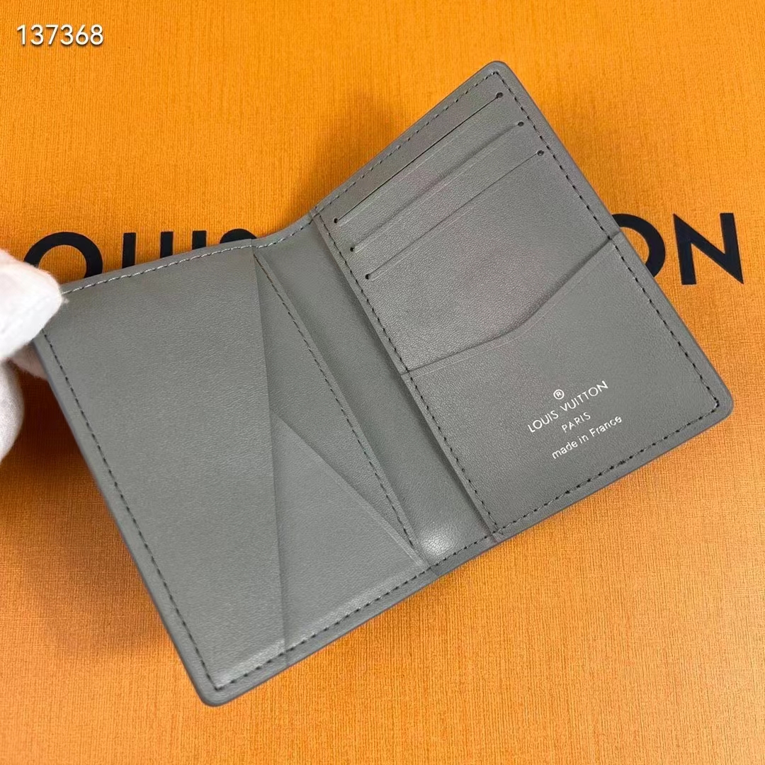 Louis Vuitton Pocket Organizer Monogram Shadow Leather Black 2031011