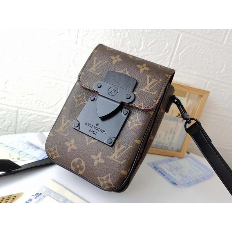 S-Lock Vertical wearable wallet Monogram Macassar - Bags