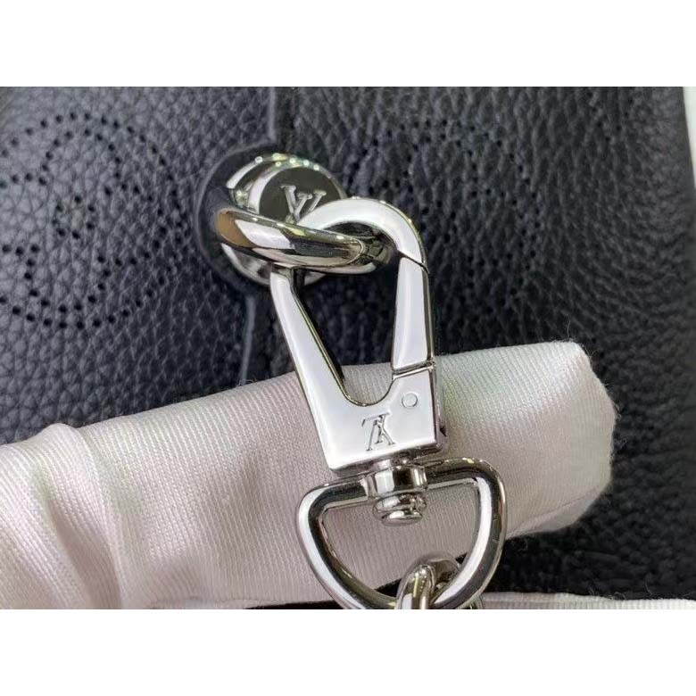 Louis Vuitton LV Women Why Knot PM Handbag Black Perforated Mahina
