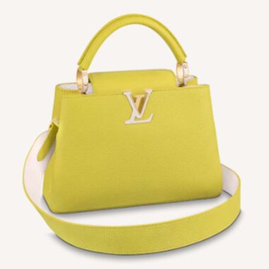 Louis Vuitton LV Women Capucines BB Handbag Yellow Taurillon Leather