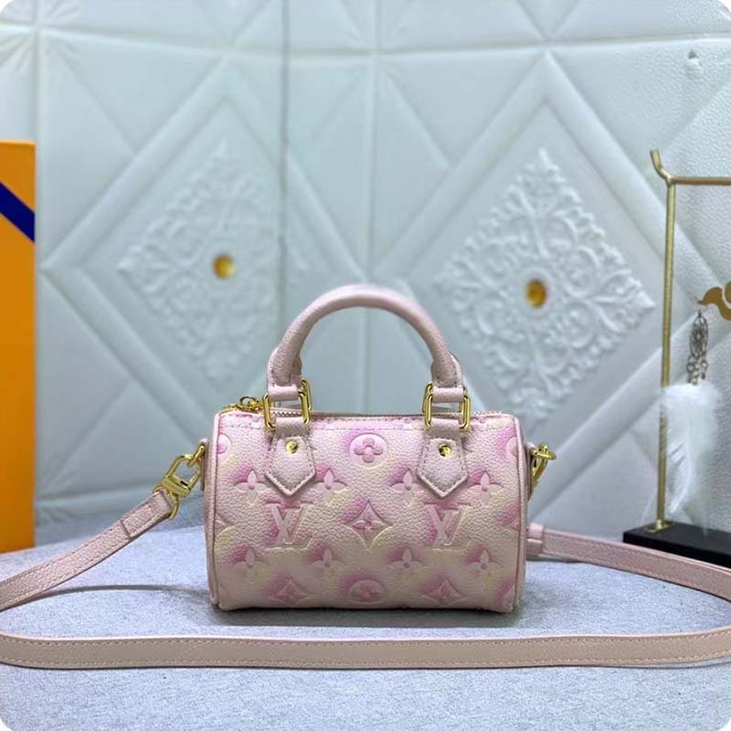 Louis Vuitton Nano Speedy Mochi Pink in Calfskin Leather with Gold