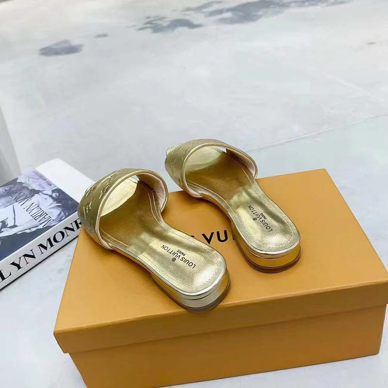 Louis Vuitton® LV Isola Flat Mule Gold. Size 36.5 in 2023