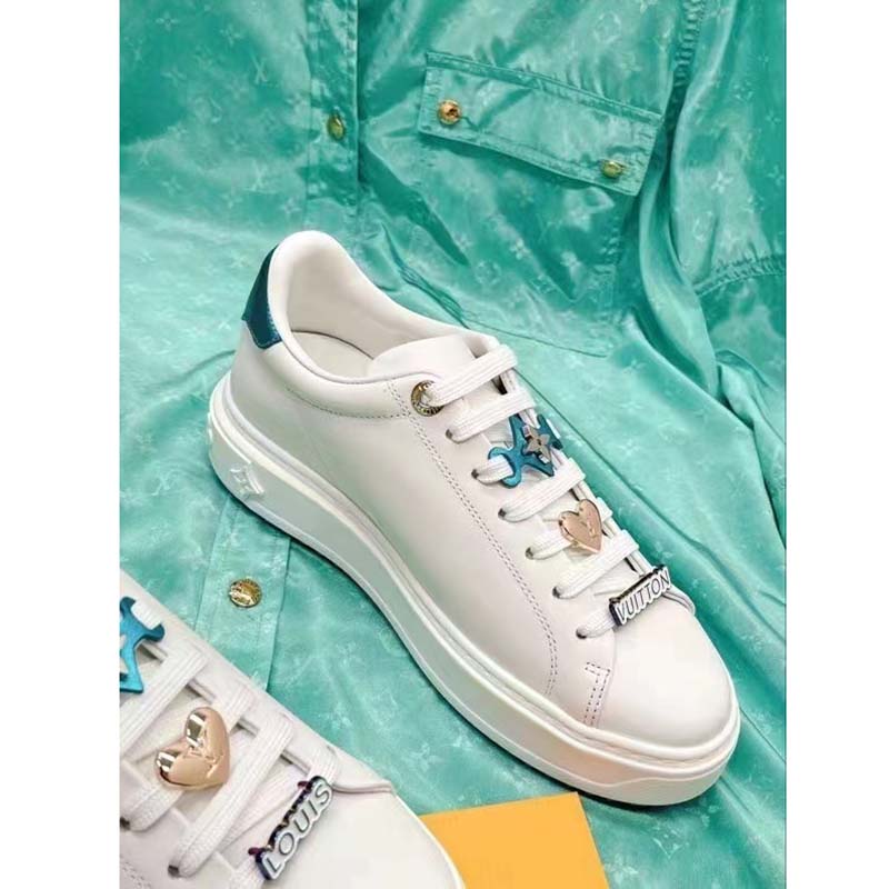 Louis Vuitton LV Women Time Out Sneaker Printed Calf Leather Light Blue -  LULUX