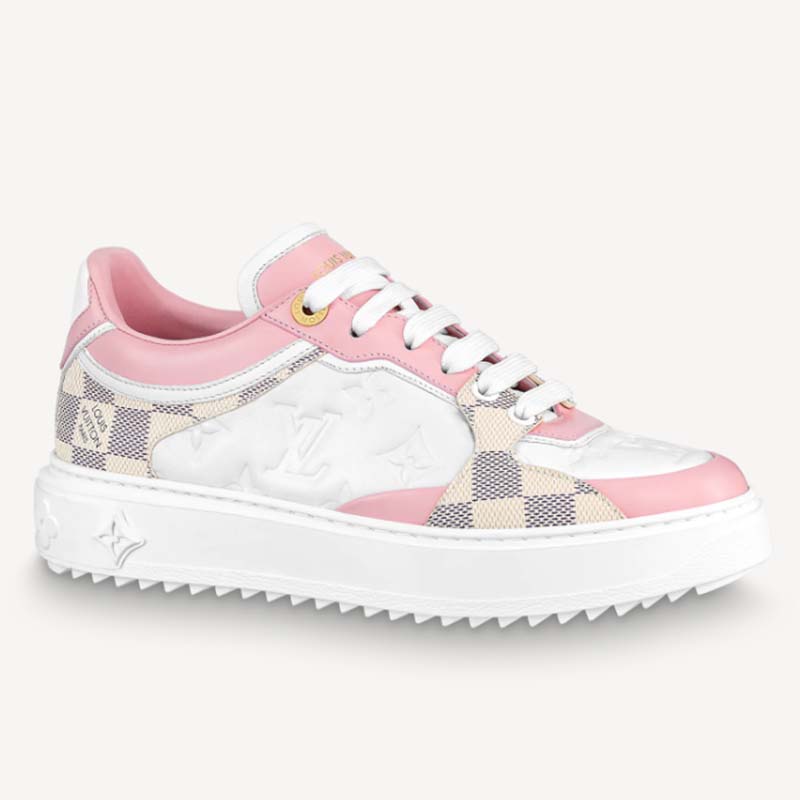 LOUIS VUITTON White & Pink LV Sneakers (Sz. 38) — MOSS Designer Consignment
