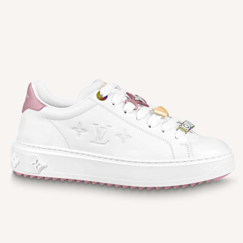Time out leather trainers Louis Vuitton Pink size 34.5 EU in Leather -  33296042