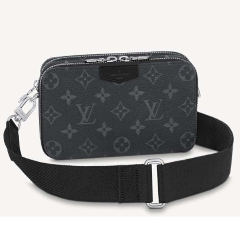Louis Vuitton Black Monogram Galaxy Alpha Messenger Grey Cloth ref.1041741  - Joli Closet