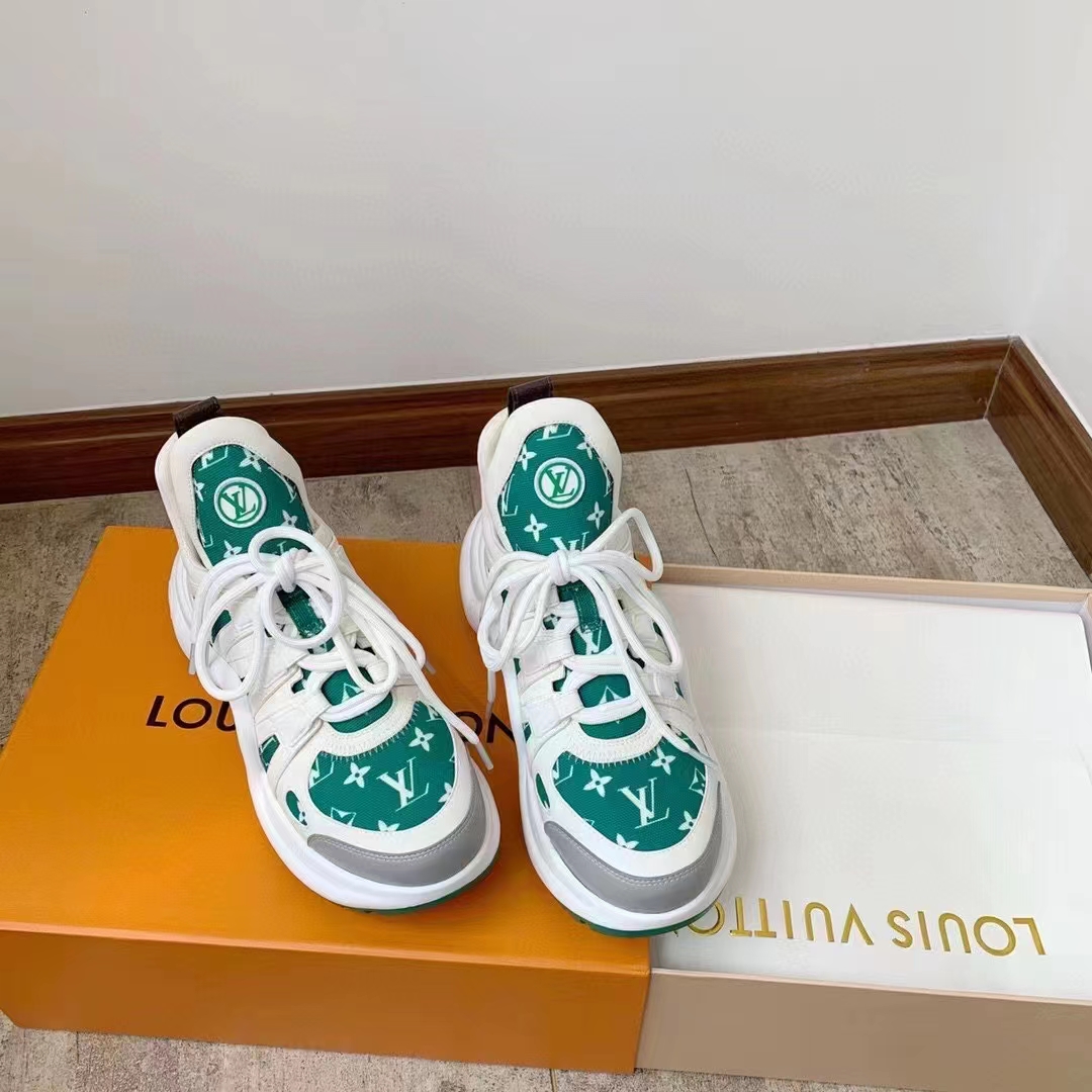 Louis Vuitton Women’s LV Archlight Sneaker White And Green For Women  LV 1AACUO in 2023
