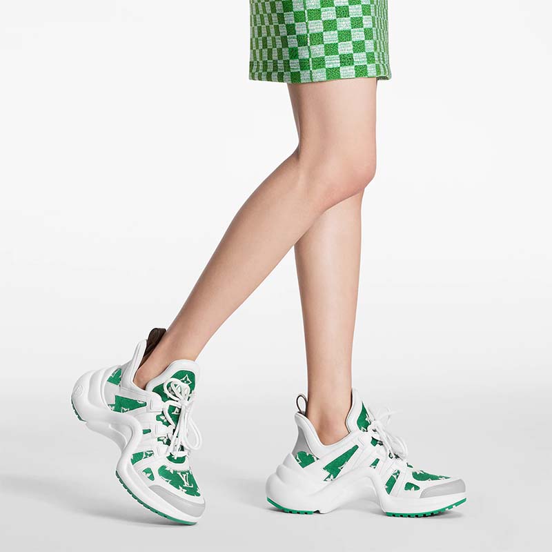 Louis Vuitton Women’s LV Archlight Sneaker White And Green For Women  LV 1AACUO in 2023