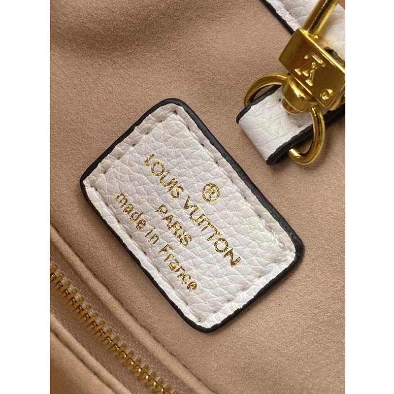 Louis Vuitton Women LV Neverfull MM Carryall Tote Beige Sprayed Embossed  Grained Cowhide - LULUX