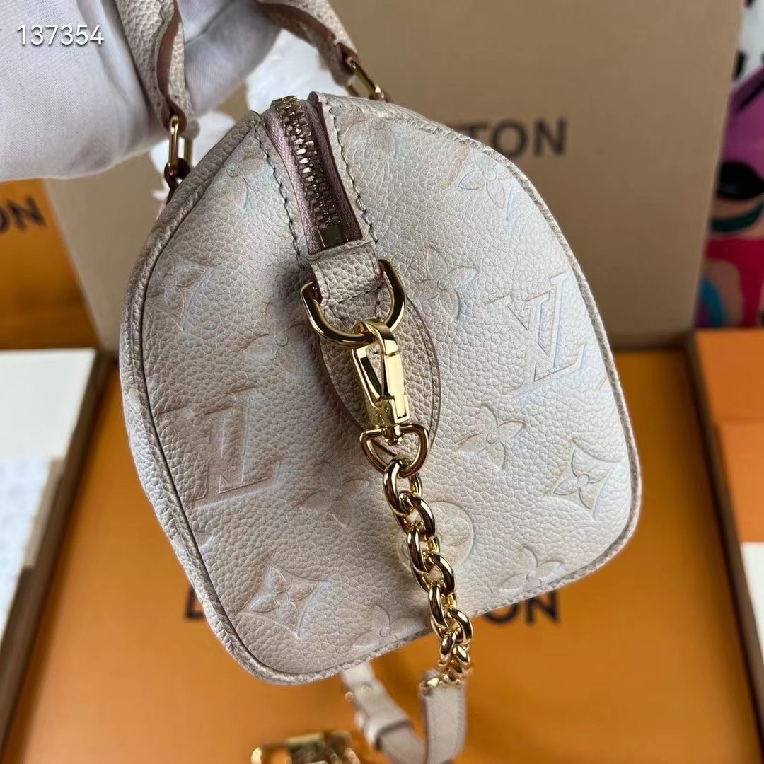 Louis Vuitton Speedy Bandouliere 20 Beige Clair in Grained Cowhide Leather  with Gold-tone - US